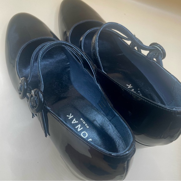Black Patent Leather Jonak Paris Mary Jane Shoes Size 40 - Picture 9 of 11